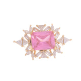 Pink Zircon Gemstone Finger Ring for Women Wedding