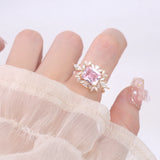 Pink Zircon Gemstone Finger Ring for Women Wedding