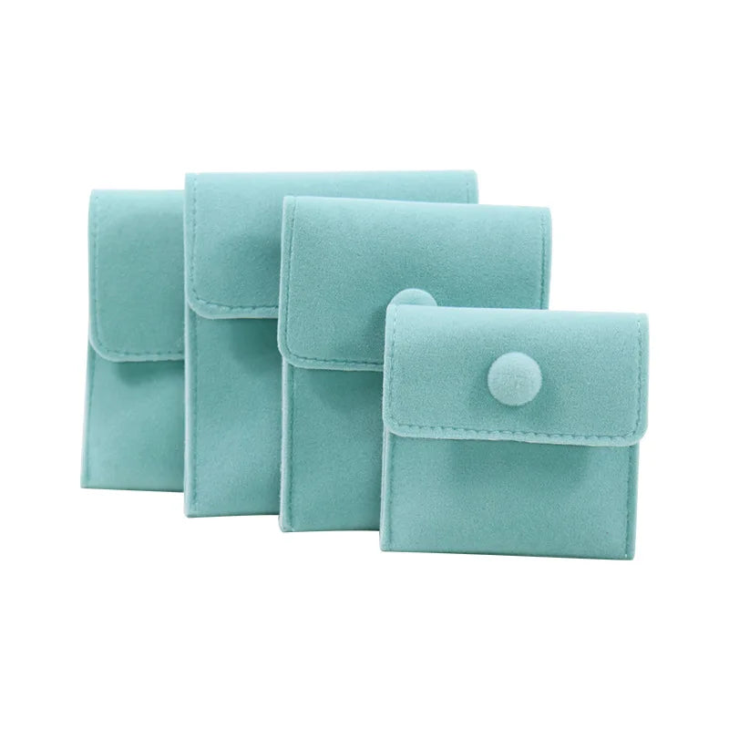 Soft Velvet Jewelry Packaging Bag Snap Fastener Gift Pouch