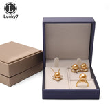 Brushed PU Leather Jewelry Storage Box Set - Three-piece Wedding Gift