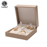 Brushed PU Leather Jewelry Storage Box Set - Three-piece Wedding Gift