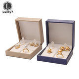Brushed PU Leather Jewelry Storage Box Set - Three-piece Wedding Gift
