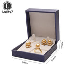 Brushed PU Leather Jewelry Storage Box Set - Three-piece Wedding Gift
