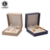 Brushed PU Leather Jewelry Storage Box Set - Three-piece Wedding Gift