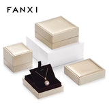Champagne Leather Jewelry Packaging Box Ring Bracelet Pendant