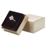 Champagne Leather Jewelry Packaging Box Ring Bracelet Pendant