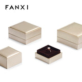 Champagne Leather Jewelry Packaging Box Ring Bracelet Pendant