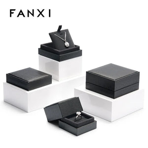 Brushed Leather Jewelry Packaging Box for Rings, Bracelets, and Pendants