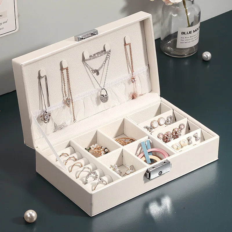 Earrings Jewelry Storage Box Small Large Capacity Travel Accessorie Gir