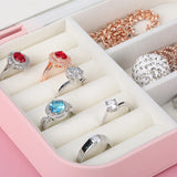 Jewelry Storage Box for Home Travel, Girl Gift U Leather Jewellery Storage