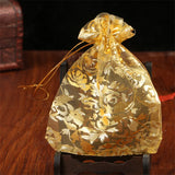 Rose Organza Gift Bags Drawstring Sachets Wedding Christmas Mixed 7x9cm 9x12cm