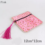 Buddha Beads Bag 12x12cm Tassel Pouch