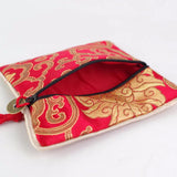 Buddha Beads Bag 12x12cm Tassel Pouch
