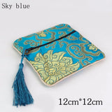 Buddha Beads Bag 12x12cm Tassel Pouch