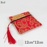 Buddha Beads Bag 12x12cm Tassel Pouch