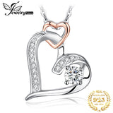 Heart Love Rose 925 Sterling Silver Pendant Necklace