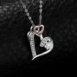 Heart Love Rose 925 Sterling Silver Pendant Necklace