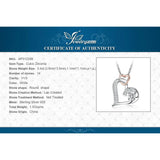 Women's Silver Plated Heart Pendant Necklace With Zirconia