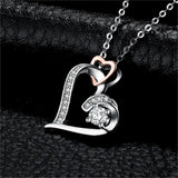 Heart Love Rose 925 Sterling Silver Pendant Necklace