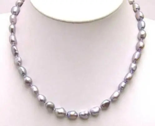 Elegant 7-8mm Baroque Grey Pearl Necklace