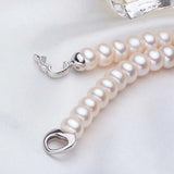 Heart-Shaped Buckle Freshwater Pearl Necklace Platinum Plated