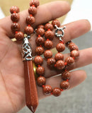 Pearl Necklace Hexagonal Gemstone Healing Chakra Reiki Pendant