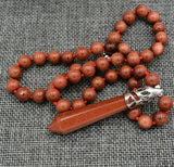 Pearl Necklace Hexagonal Gemstone Healing Chakra Reiki Pendant