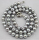 Gray Freshwater Pearl Necklace 7-8mm Pretty Jewelry