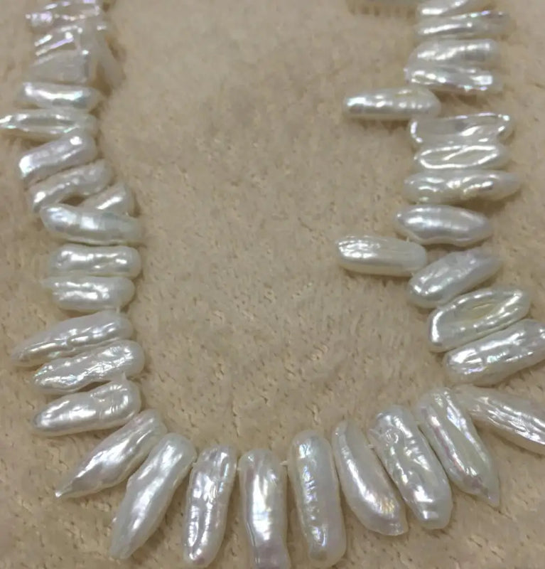 Biwa Dens Freshwater Pearl Necklace Mabe Pendant 17-Inch