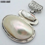 Fashion Rare Huge 60X47mm Natural Mother of Pearl Shell Conch Pendant