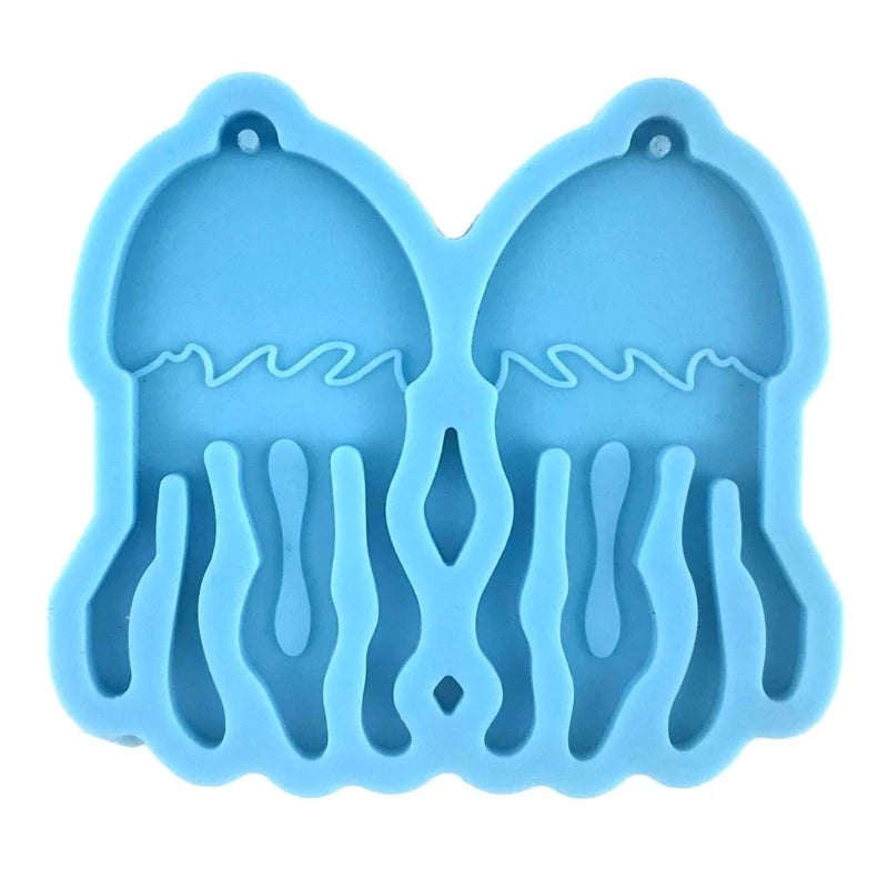 Jellyfish Earrings Pendant Silicone Mold DIY Ocean Series Epoxy Casting Mold
