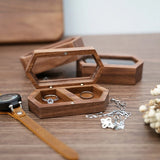 Wood Jewelry Box Travel Case Engagement Ring Holder