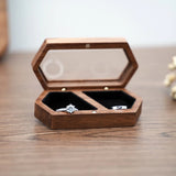 Wood Jewelry Box Travel Case Engagement Ring Holder