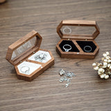 Wood Jewelry Box Travel Case Engagement Ring Holder