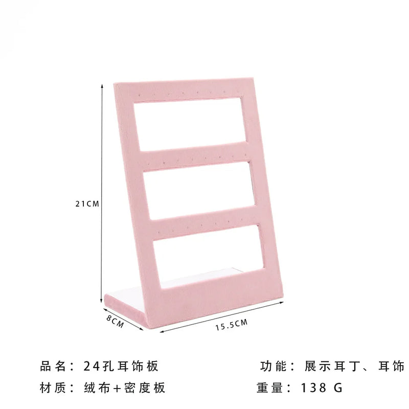 Pink Velvet Jewelry Display Rack