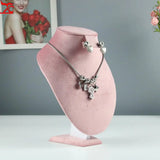 Pink Velvet Jewelry Rack Display, High-End Props Combo