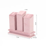 Pink Velvet Cloth Ring Display Rack High-End Three-Digit Storage