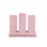 Pink Velvet Cloth Ring Display Rack High-End Three-Digit Storage