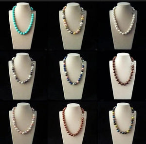 12mm South Sea Blend Shell Pearl Necklace Heart Clasp 18'' Chain