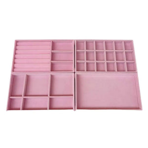 Jewelry Ring 18 Grids Earring Necklace Organizer Storage Portable Tray Display