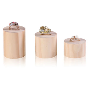 Wooden Jewelry Ring Display Stand Organizer Case