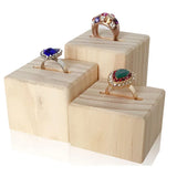 Wooden Jewelry Ring Display Stand Organizer Case