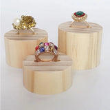 Wooden Jewelry Ring Display Stand Organizer Case