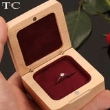 Walnut Flip Stud Earrings Display Box Proposal Ring Wooden Box