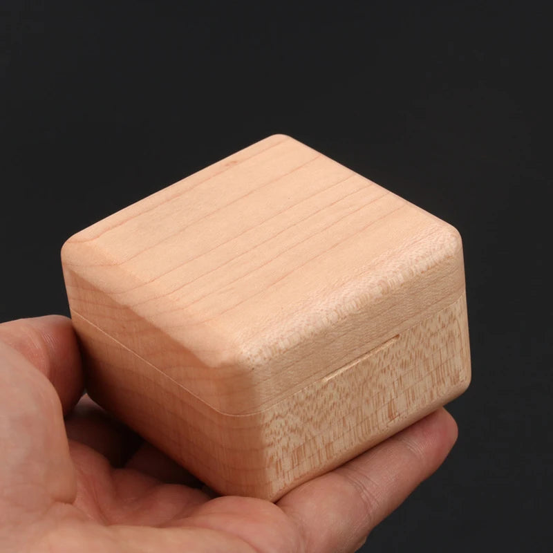 Walnut Flip Stud Earrings Display Box Proposal Ring Wooden Box