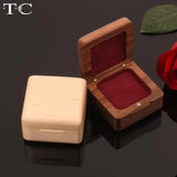 Walnut Flip Stud Earrings Display Box Proposal Ring Wooden Box