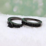 Gold-color CZ Zircon Wedding Ring Set