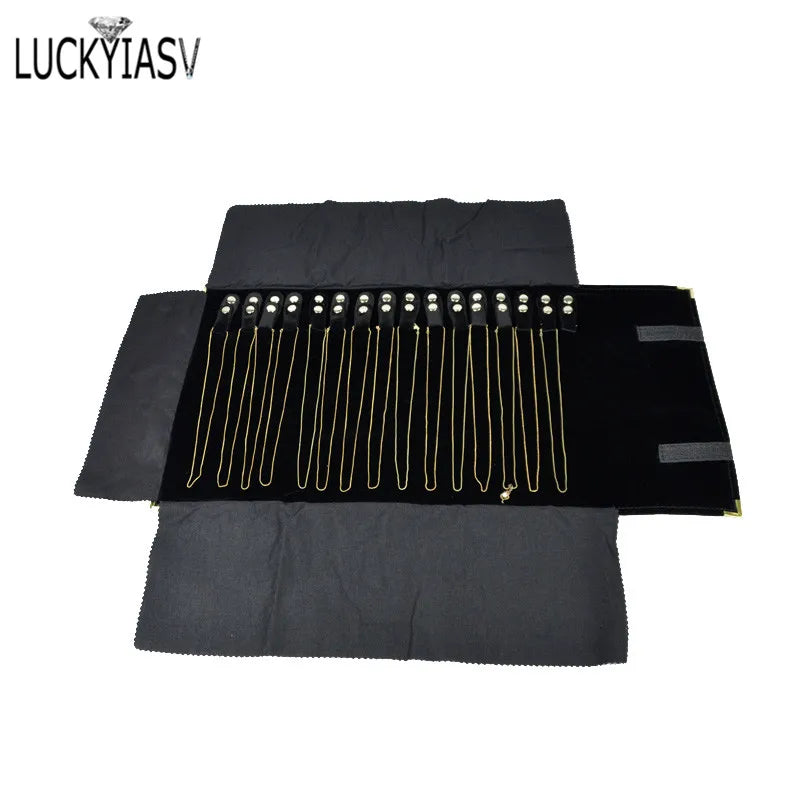 Travel Jewelry Roll Bag Portable Velvet Organizer Necklace Storage Box