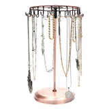 Rotating Ring Display Holder Necklace Stand 23 Hooks Metal Shelf Organizer