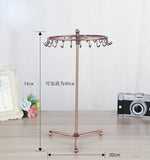Rotating Ring Display Holder Necklace Stand 23 Hooks Metal Shelf Organizer